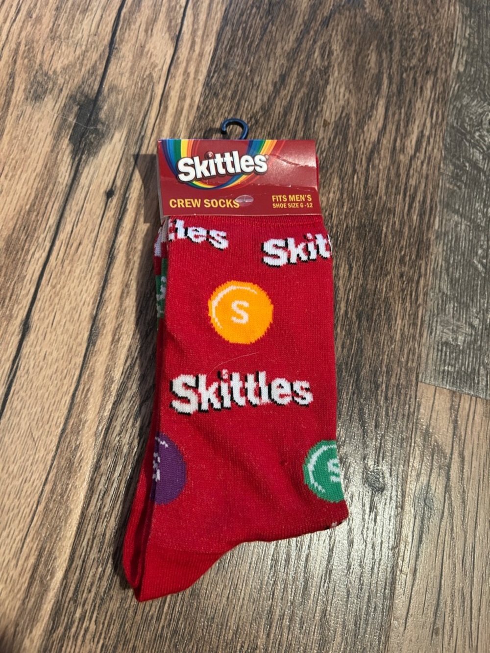 Skittles Red Candy Logo Crew Socks